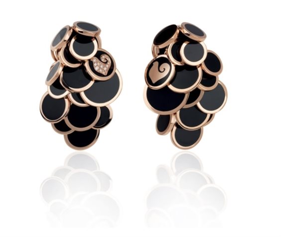 N-K Orecchini Donna A Paillettes Geometriche - Rotondi, Lucidi, Color Oro - Grandi 8,2x5 Cm